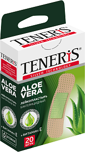 TENERIS Пластырь Aloe 7,6х1,9см 20шт