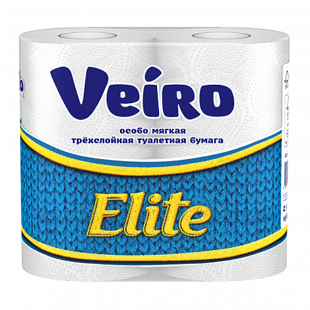 Вейро Elite Туалетная бумага 3-слойная, 4шт