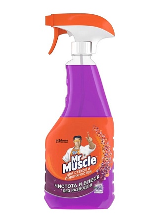 Мистер Мускул Средство для мытья стёкол Лаванда курок (фиолетовый), 500мл
