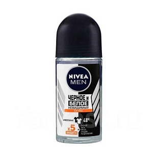 Nivea MEN Део ролик Черное и белое Невидимый Extra 50мл