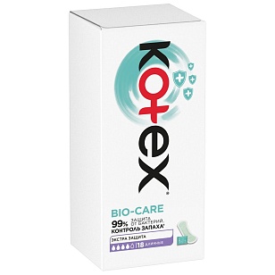 Kotex Прокладки ежедневные Bio-Care длинные 18шт