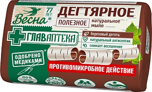 Весна Туалетное мыло Дегтярное 90г