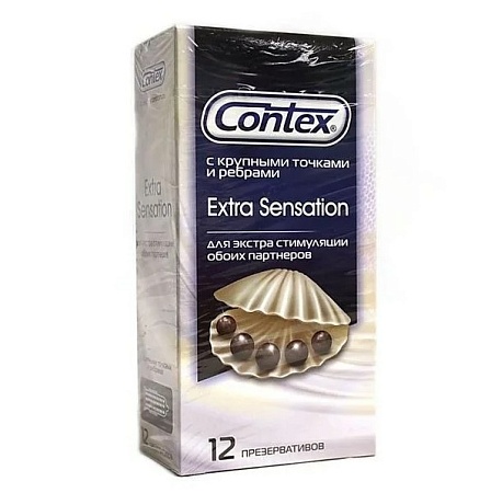 Contex Extra Sensation Презервативы с крупными точками и ребрами, 12шт