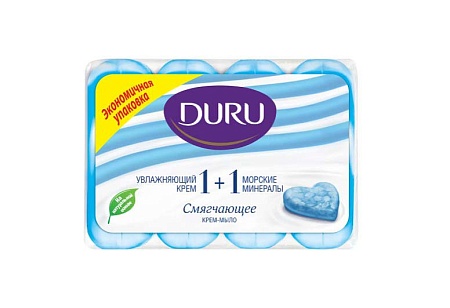 DURU 1+1 Крем-мыло Морские минералы (полосатое), 4*80г