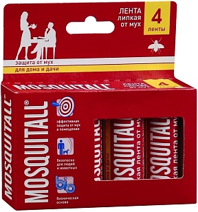 Mosquitall Лента от мух липкая 4шт (12шт)