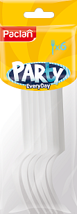 Paclan Party Вилка пластиковая белая Every day 6шт
