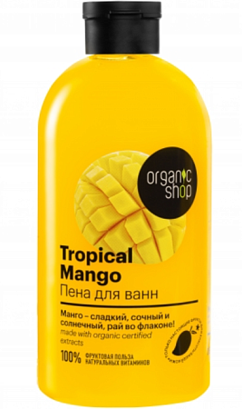 Organic Shop Home Made Пена для ванн Тропический mango, 500мл