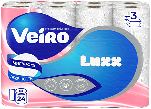 Вейро Luxx Туалетная бумага 3-слойная 24шт