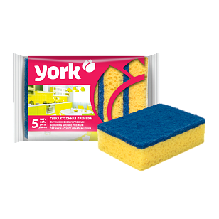 YORK Губки для посуды Премиум 5шт
