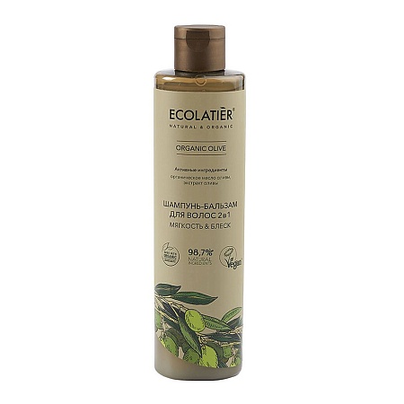 Ecolatier Green Organic Olive Шампунь-бальзам для волос 2в1, 350мл