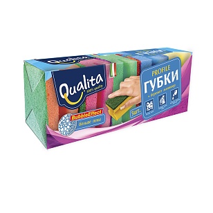 QUALITA Губки кухонные PROFILE, 5шт