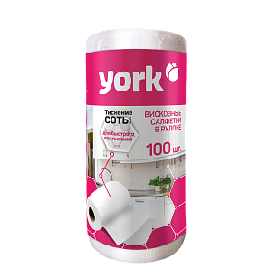 YORK Салфетки универсальные Соты в рулоне 22,5х25см 100шт