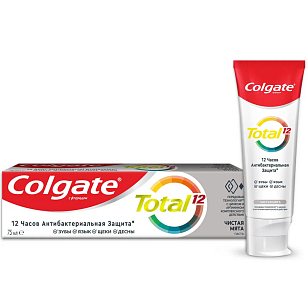 Colgate Зубная паста Total 12 Чистая мята с цинком и аргинином 75мл