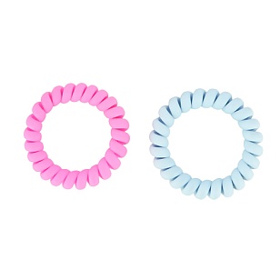 LADY PINK Набор резинок-пружинок SLINKY матовых (голубой и розовый), 2шт