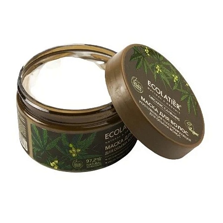 Ecolatier Green Organic Cannabis Маска для волос укрепляющая текстурирующая для объема волос, 250мл