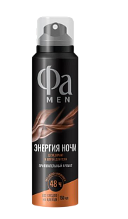 FA Men Део спрей Энергия ночи, 150мл
