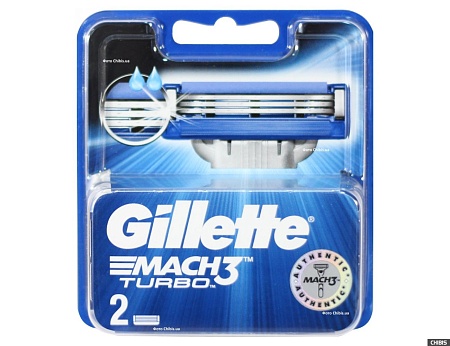 Gillette Mach3 Turbo кассеты, 2шт