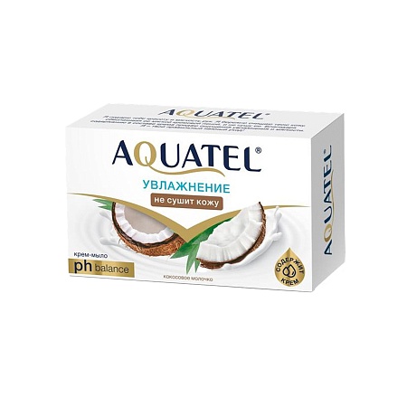 Aquatel Крем-мыло твердое Кокосовое молочко, 90г