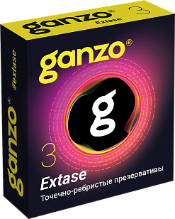 GANZO Презервативы Extase точечно-ребристые 3шт