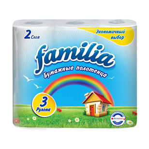 Familia Радуга Полотенца бумажные 2-слойные 3шт