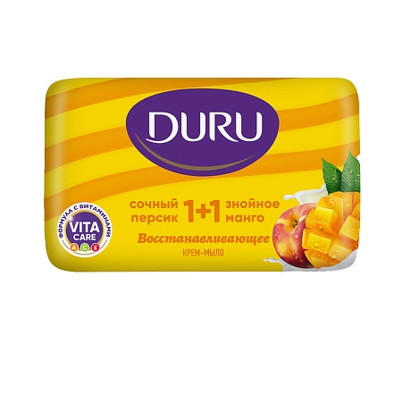 DURU 1+1 Крем-мыло Манго+Персик, 80г