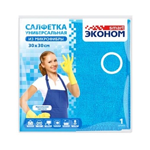 Эконом smart Салфетка из микрофибры NEW, 1шт