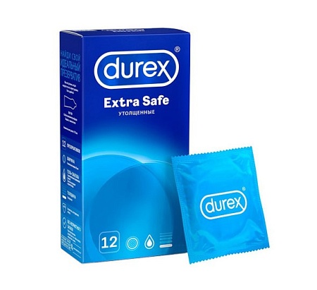 Durex Extra Safe Презервативы утолщенные с экстра гелем-смазкой, 12шт