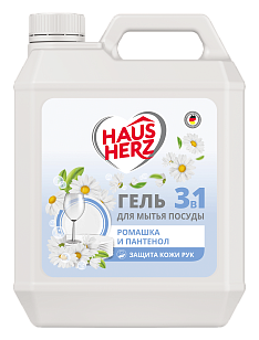 HausHerz Средство для мытья посуды Ромашка и Пантенол 5л