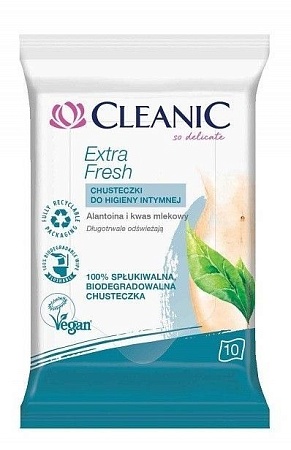 CLEANIC Extra Fresh Влажные салфетки для интимной гигиены, 10шт