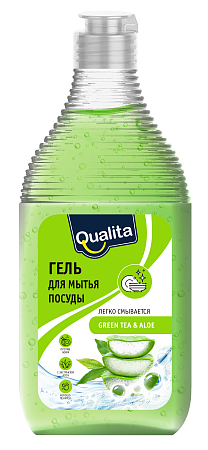QUALITA Средство для мытья посуды Green Tea&Aloe флакон 500мл (6шт)