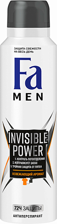 FA Men Део спрей Xtreme Invisible Power, 150мл
