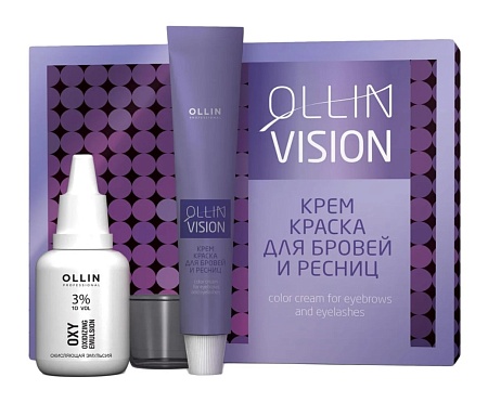 Ollin Professional Vision Set Крем-краска для бровей и ресниц Коричневый, 20мл