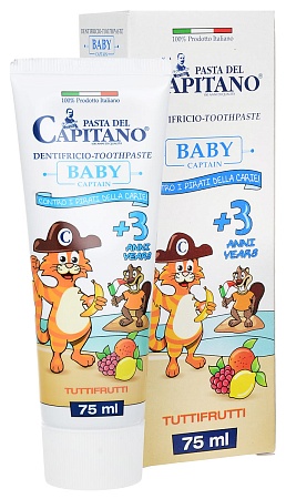 Pasta Del Capitano Зубная паста детская 3+ Тутти-Фрутти, 75мл