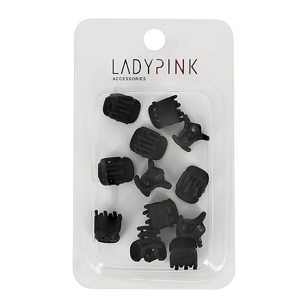 LADY PINK Набор крабов Basic box черные маленькие, 12шт