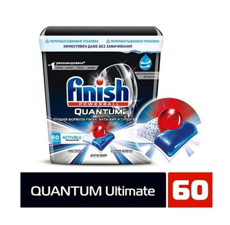 Finish Quantum Ultimate Таблетки для ПММ дойпак, 60шт