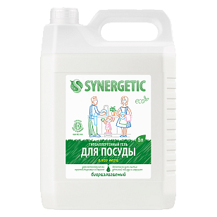 SYNERGETIC Средство для мытья посуды, игрушек Алоэ вера, 5л