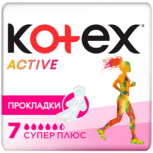 Kotex Прокладки Ультра Эктив Супер 7шт (10шт в, кор)