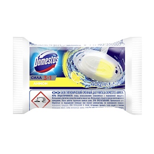 DOMESTOS Сменный блок для унитаза Лимон, 40гр