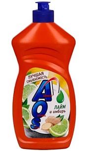 AOS Жидкость для посуды Лайм и имбирь, 450мл