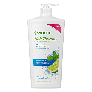 SYNERGETIC Шампунь-бальзам Против перхоти 2в1 HAIR THERAPY 900мл