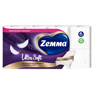 ZEMMA Ultra Soft Туалетная бумага 4-cлойная 8шт