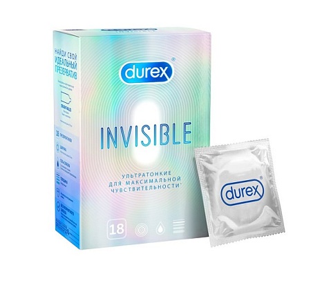 Durex Invisible Презервативы ультратонкие, 18шт