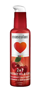 Masculan Гель-смазка 2в1 Вишня с дозатором 130мл