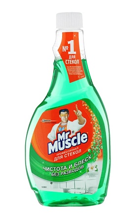 Мистер Мускул Средство для мытья стёкол Утренняя роса сменная бутылка, 500мл