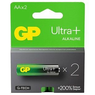GP Ultra Plus Alkaline 15A  AA Батарейки 2шт на блистере