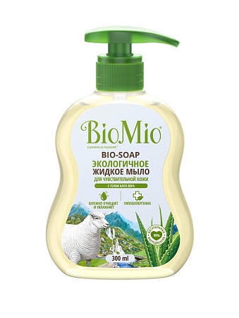 BioMio BIO-SOAP SENSITIVE жидкое мыло с гелем алоэ вера, 300мл