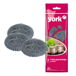 YORK Губки стальные 3шт