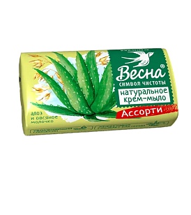 Весна Ассорти Туалетное мыло Алоэ и овсяное молочко, 90г