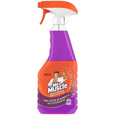 Мистер Мускул Средство для мытья стёкол Лаванда курок (фиолетовый) 530мл