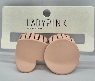 LADY PINK Набор крабов круг и сердце светло-розовые, 2шт
